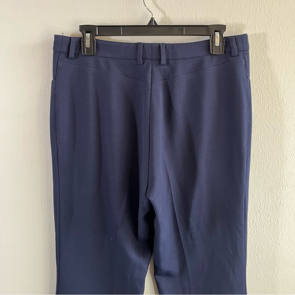 Akris Punto Pants Mikko Straight Leg Boyfriend Pants in Navy Blue Sz US 10 EUC - Picture 9 of 12